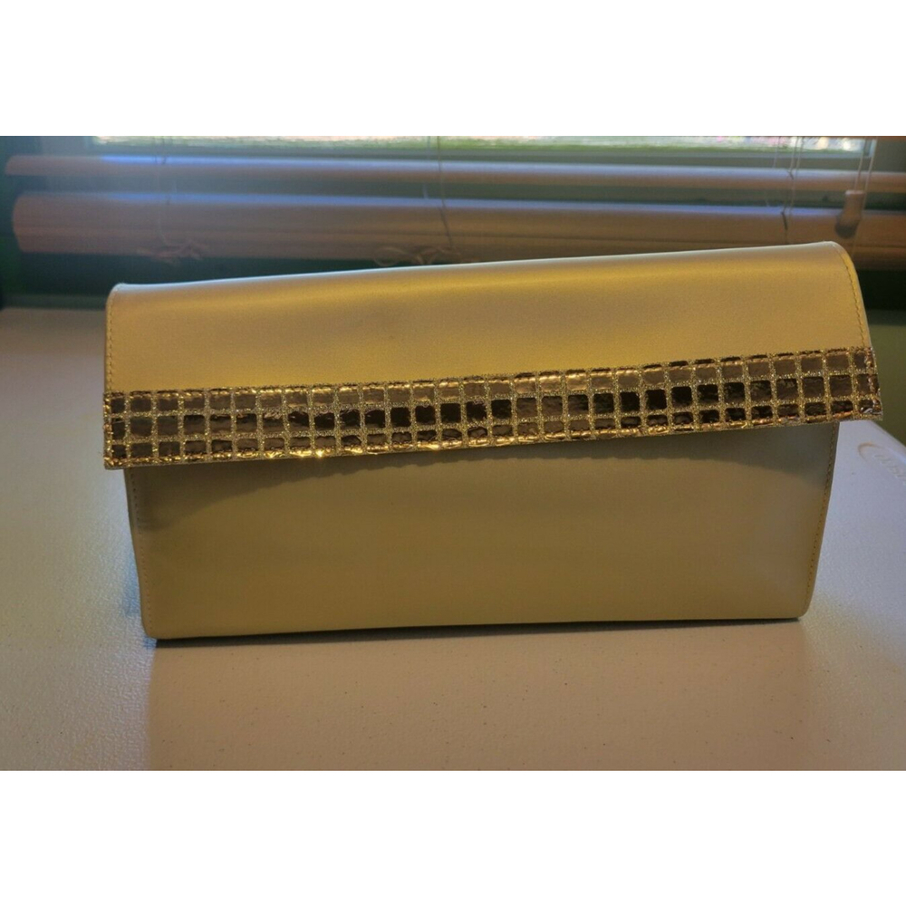 Vintage 1980s Original Parfums by Christian Dior Gold Vinyl Clutch Evening Bag